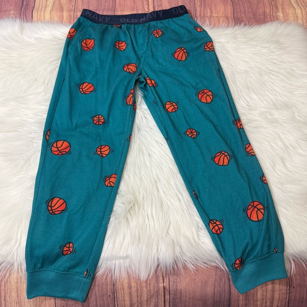 Old Navy Teal Basketball Print Kids Pajama Bottoms